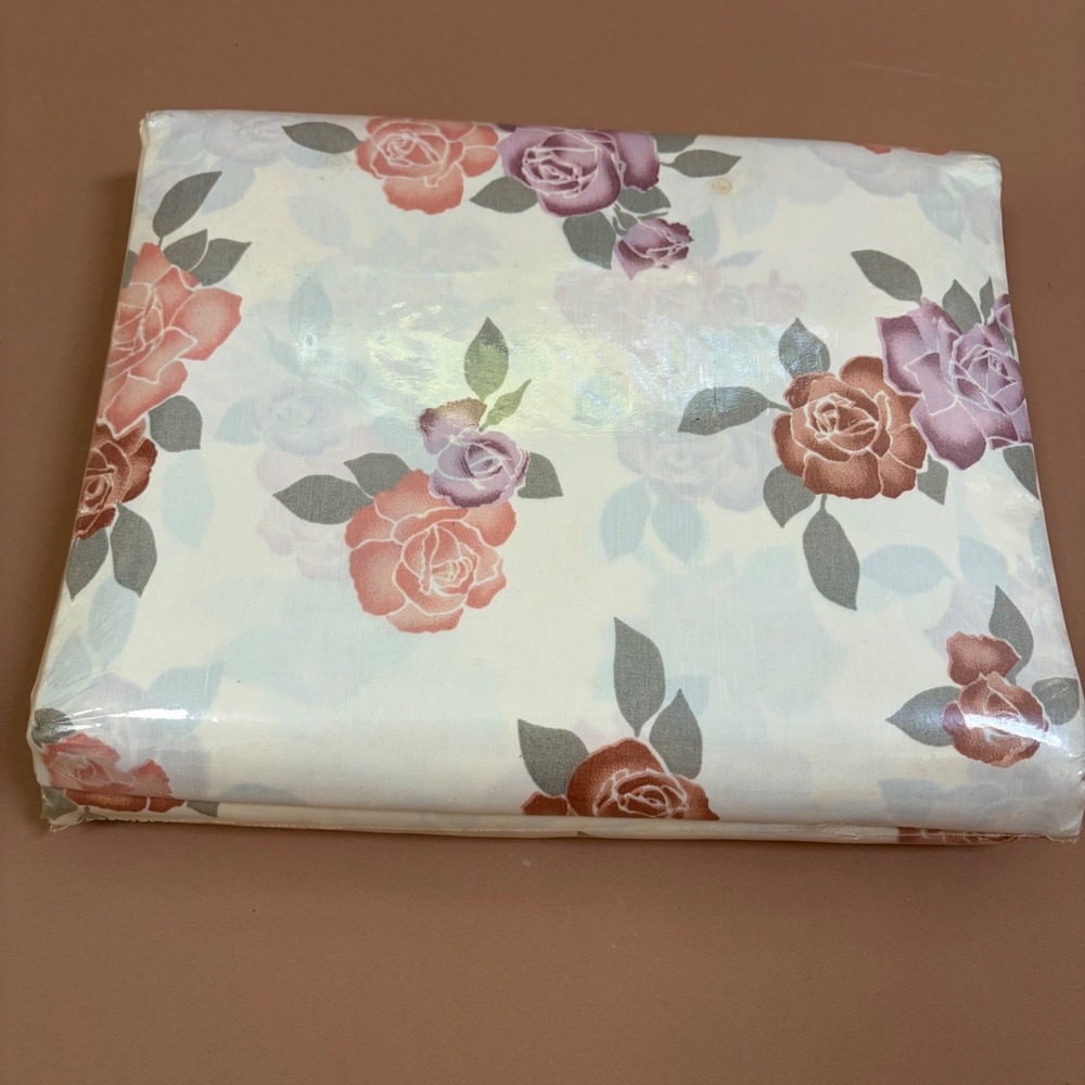 Vintage Burlington Caress Twin Sheet Set Floral USA NOS Cottage Shabby Chic